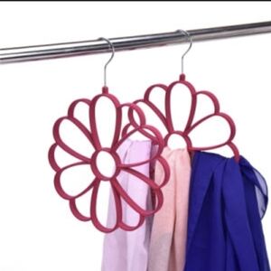 Velvet  Flower Hangers for Scarves - Hangers x2